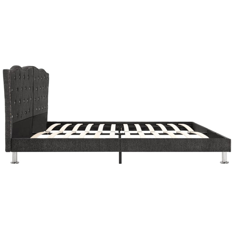 Dealsmate  Bed Frame Dark Grey Fabric 137x187 cm Double Size