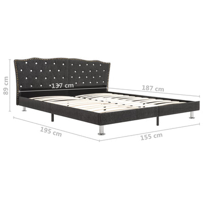 Dealsmate  Bed Frame Dark Grey Fabric 137x187 cm Double Size