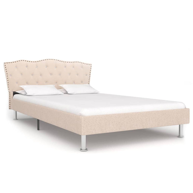Dealsmate  Bed Frame Cream Fabric 106x203 cm King Single