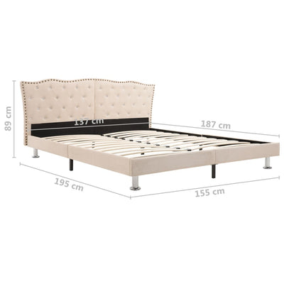 Dealsmate  Bed Frame Linen Fabric 137x187 cm Double Size