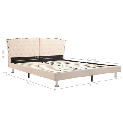 Dealsmate  Bed Frame Cream Fabric 183x203 cm King