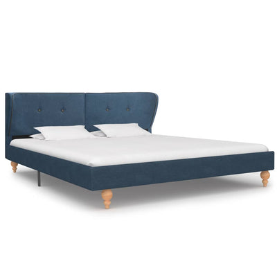 Dealsmate  Bed Frame Blue Fabric 153x203 cm  Queen