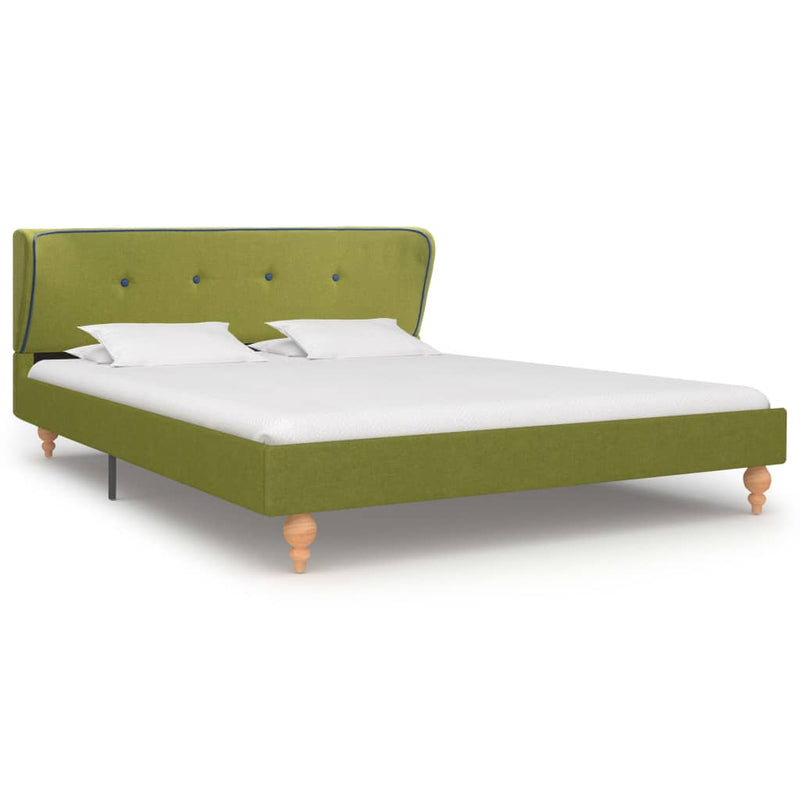 Dealsmate  Bed Frame Green Fabric 137x187 cm  Double