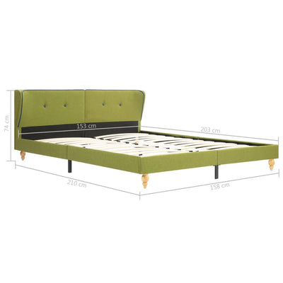 Dealsmate  Bed Frame Green Fabric 153x203 cm  Queen