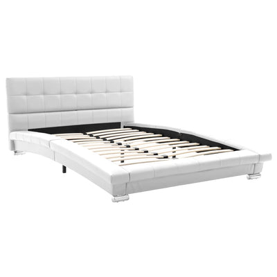 Dealsmate  Bed Frame White Faux Leather 106x203 cm King Single Size