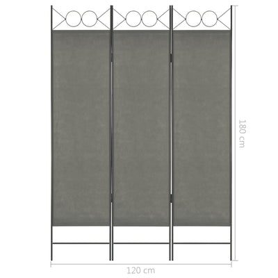 Dealsmate  3-Panel Room Divider Anthracite 120x180 cm