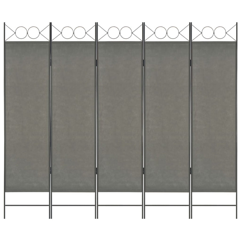Dealsmate  5-Panel Room Divider Anthracite 200x180 cm