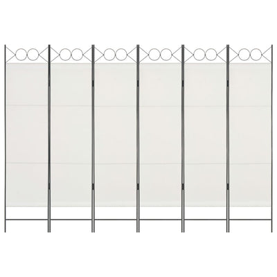 Dealsmate  6-Panel Room Divider White 240x180 cm