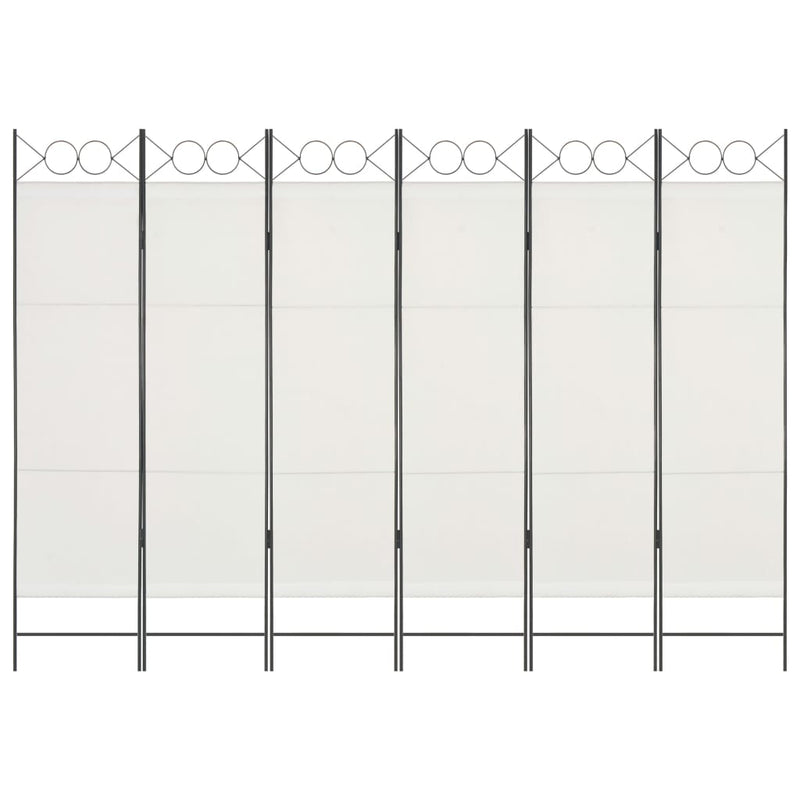 Dealsmate  6-Panel Room Divider White 240x180 cm