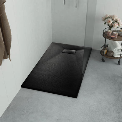 Dealsmate  Shower Base Tray SMC Black 100x70 cm