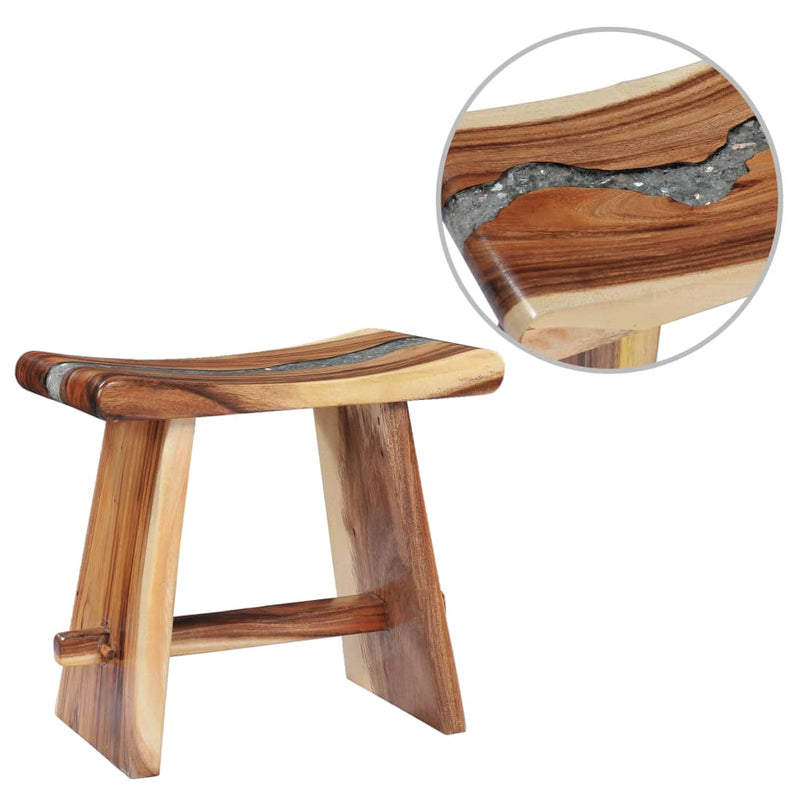 Dealsmate  Stool Solid Suar Wood and Polyresin