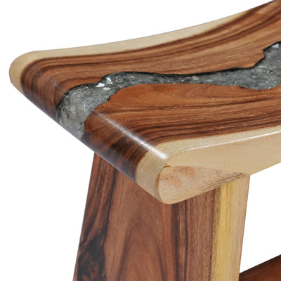 Dealsmate  Stool Solid Suar Wood and Polyresin