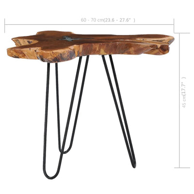 Dealsmate  Coffee Table 70x45 cm Solid Teak Wood and Polyresin
