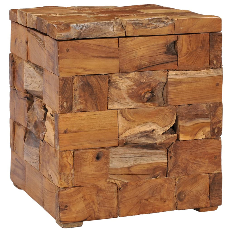 Dealsmate  Storage Stool Solid Teak Wood