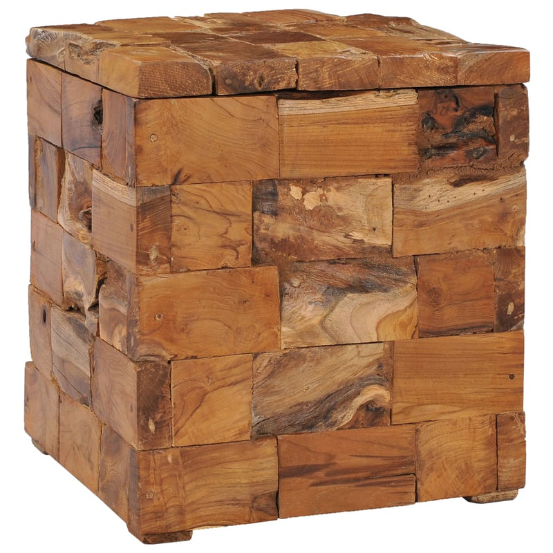 Dealsmate  Storage Stool Solid Teak Wood