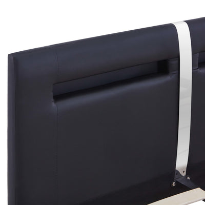 Dealsmate  Bed Frame with LED Black Faux Leather King