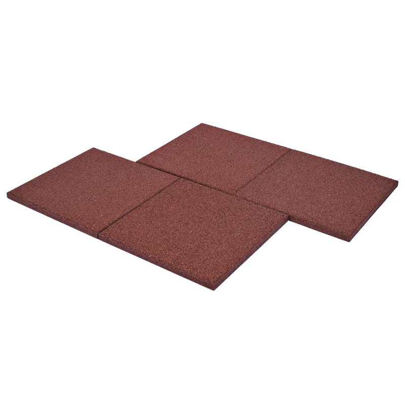 Dealsmate  Fall Protection Tiles 12 pcs Rubber 50x50x3 cm Red
