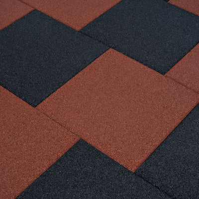 Dealsmate  Fall Protection Tiles 12 pcs Rubber 50x50x3 cm Red