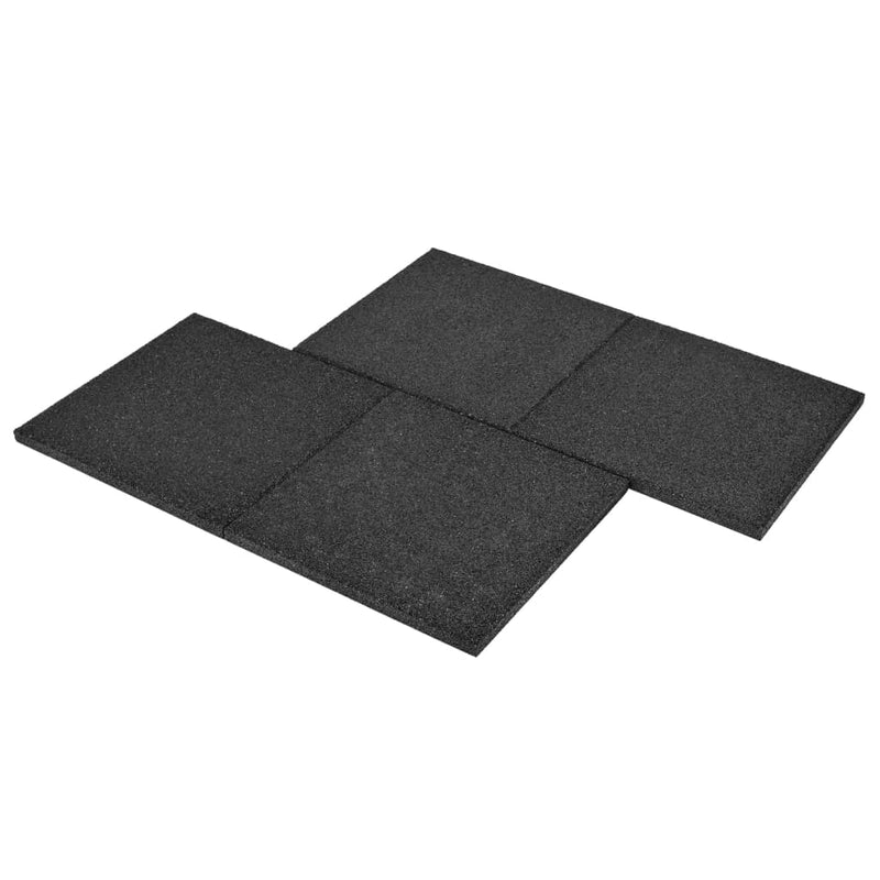 Dealsmate  Fall Protection Tiles 18 pcs Rubber 50x50x3 cm Black