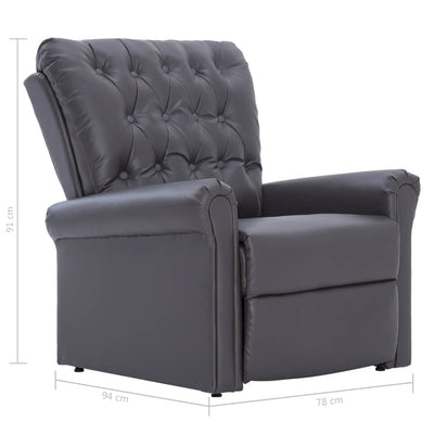 Dealsmate  Reclining Chair Grey Faux Leather