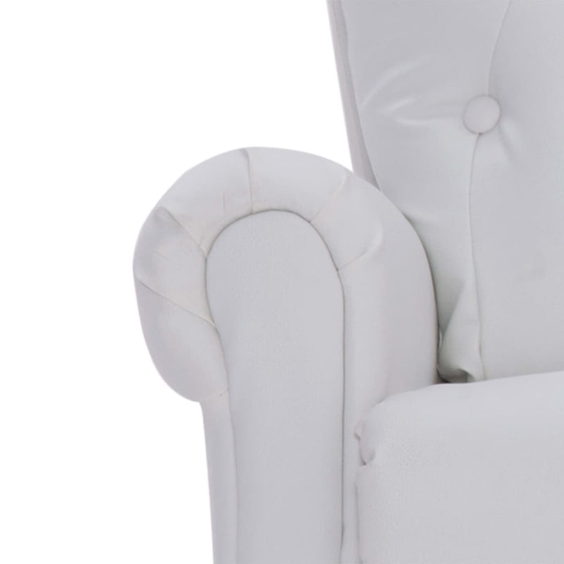 Dealsmate  Reclining Chair White Faux Leather