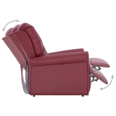Dealsmate  Reclining Chair Wine Red Faux Leather