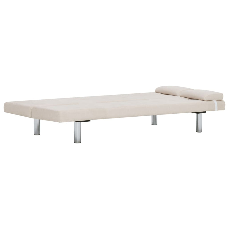 Dealsmate  Sofa Bed with Two Pillows Cream Polyester