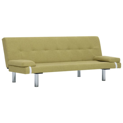Dealsmate  Sofa Bed with Two Pillows Green Polyester