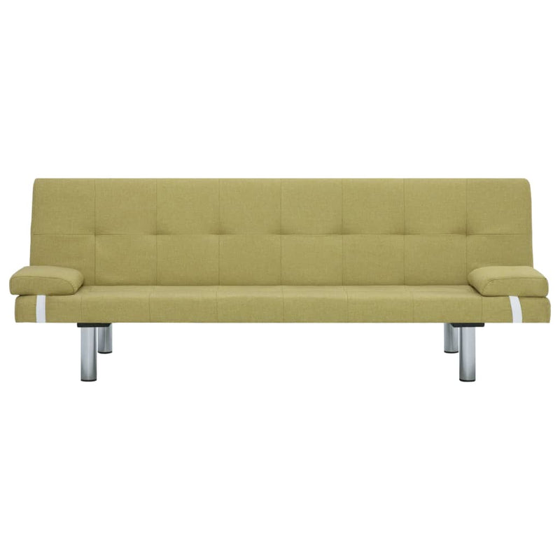 Dealsmate  Sofa Bed with Two Pillows Green Polyester