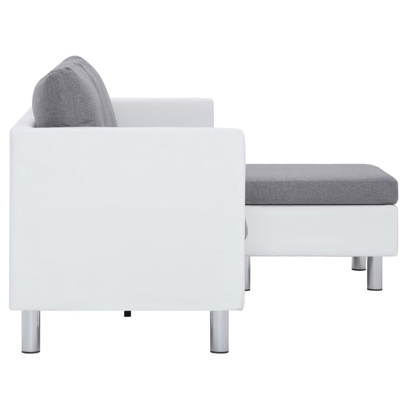 Dealsmate  3-Seater Sofa with Cushions White Faux Leather