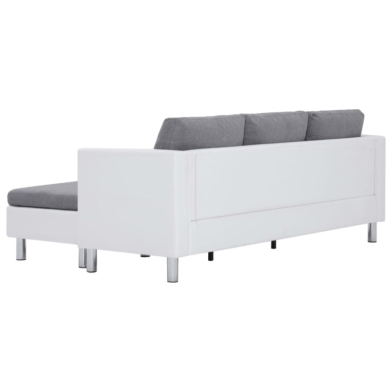 Dealsmate  3-Seater Sofa with Cushions White Faux Leather