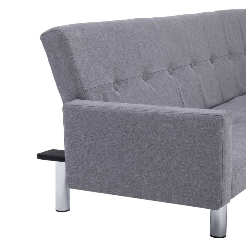 Dealsmate  Sofa Bed with Armrest Light Grey Polyester