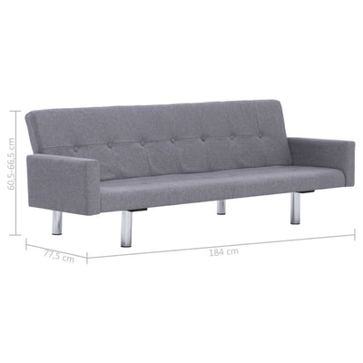 Dealsmate  Sofa Bed with Armrest Light Grey Polyester