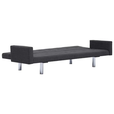 Dealsmate  Sofa Bed with Armrest Dark Grey Polyester