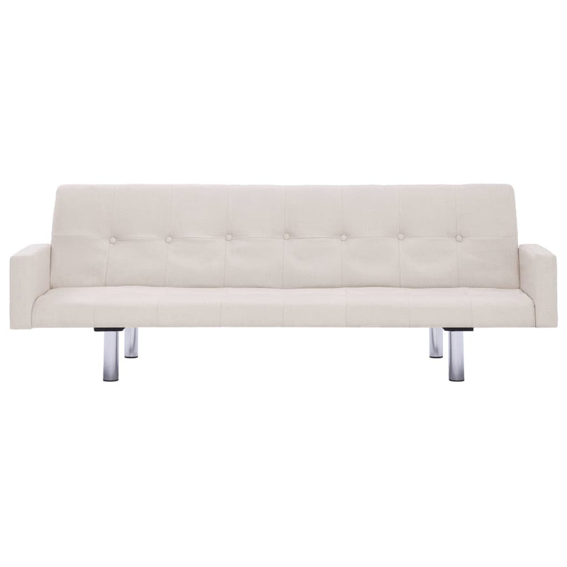 Dealsmate  Sofa Bed with Armrest Cream Polyester