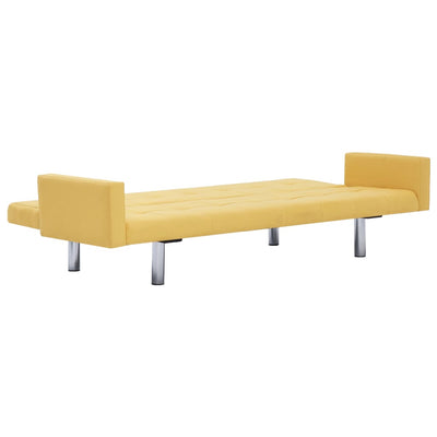 Dealsmate  Sofa Bed with Armrest Yellow Polyester