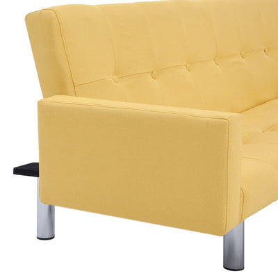 Dealsmate  Sofa Bed with Armrest Yellow Polyester