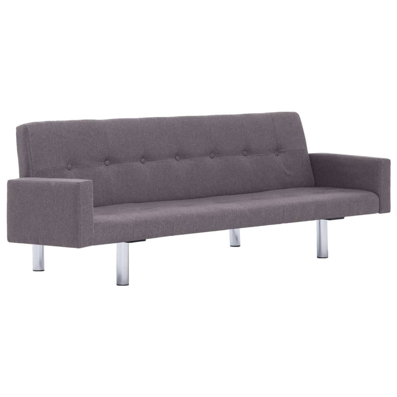 Dealsmate  Sofa Bed with Armrest Taupe Polyester