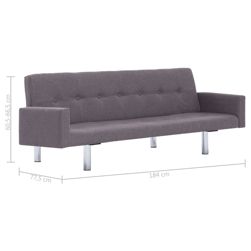 Dealsmate  Sofa Bed with Armrest Taupe Polyester