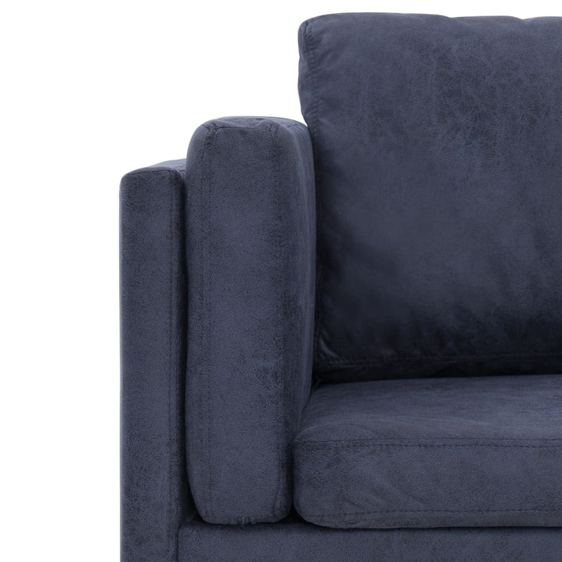 Dealsmate  Corner Sofa Grey Faux Suede Leather