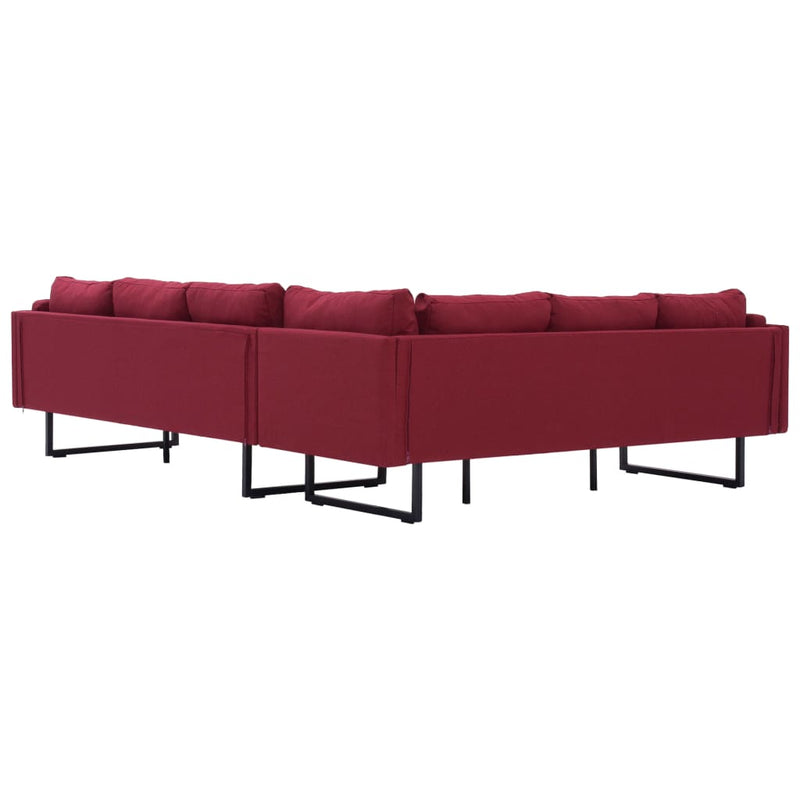Dealsmate  Corner Sofa Red Fabric