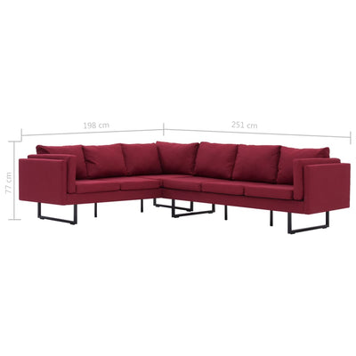 Dealsmate  Corner Sofa Red Fabric