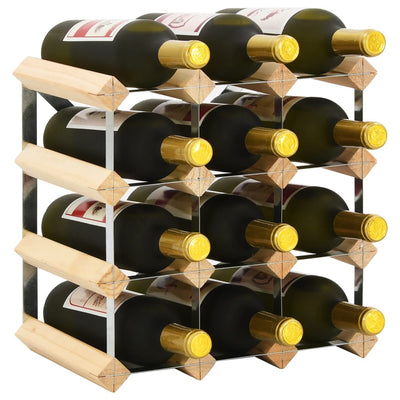 Dealsmate  Wine Rack for 12 Bottles Solid Pinewood