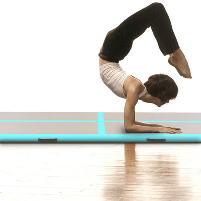 Dealsmate  Inflatable Gymnastics Mat with Pump 400x100x10 cm PVC Green