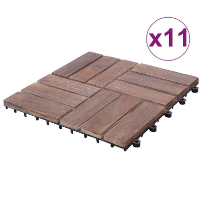 Dealsmate  Decking Tiles 11 pcs 30x30 cm Solid Reclaimed Wood