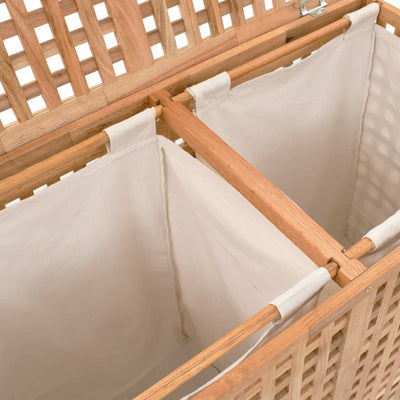 Dealsmate  Laundry Bin 87.5x46x67 cm Solid Walnut Wood