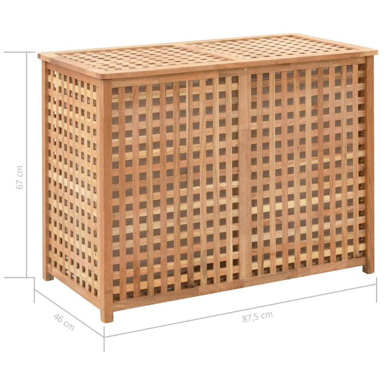 Dealsmate  Laundry Bin 87.5x46x67 cm Solid Walnut Wood