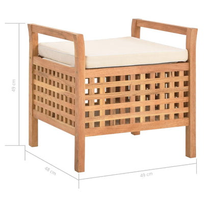 Dealsmate  Storage Bench 49x48x49 cm Solid Walnut Wood