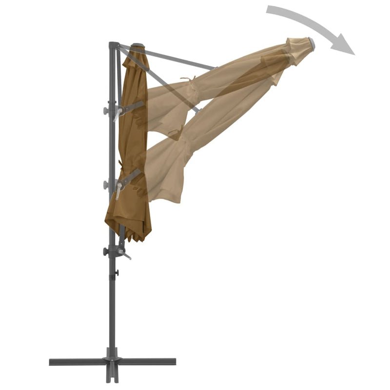 Dealsmate  Outdoor Umbrella with Portable Base Taupe