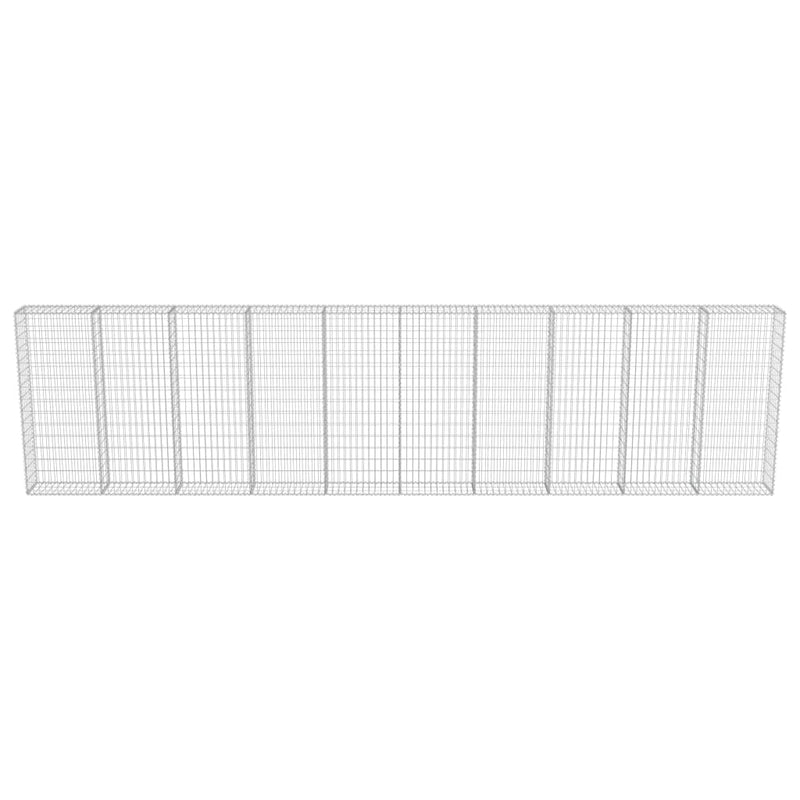 Dealsmate  Gabion Wall with Covers Galvanised Steel 600x30x150 cm
